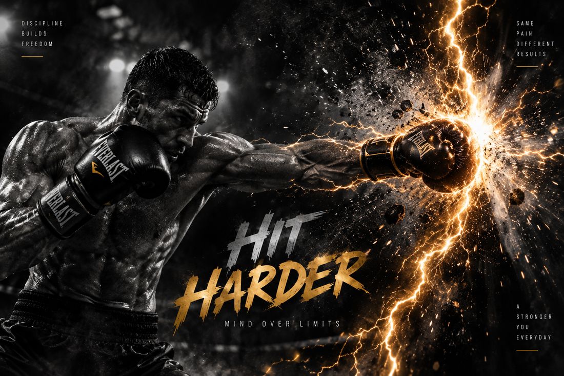 Boxer throwing a powerful punch in dramatic lighting
